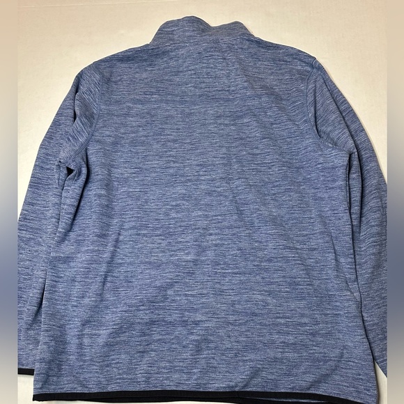 Avalanche Blue Marled Quarter Zip Long Sleeve Stretch Pullover Stand Up Collar - Picture 2 of 6